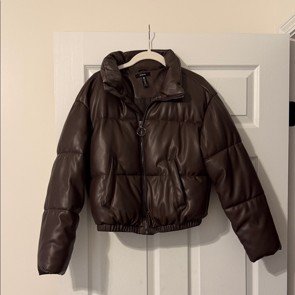 Aqua Brown Puffer Jacket